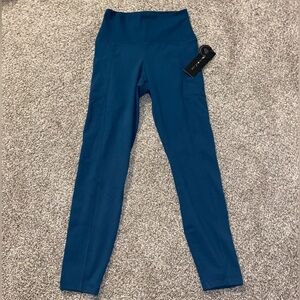blue full length leggings